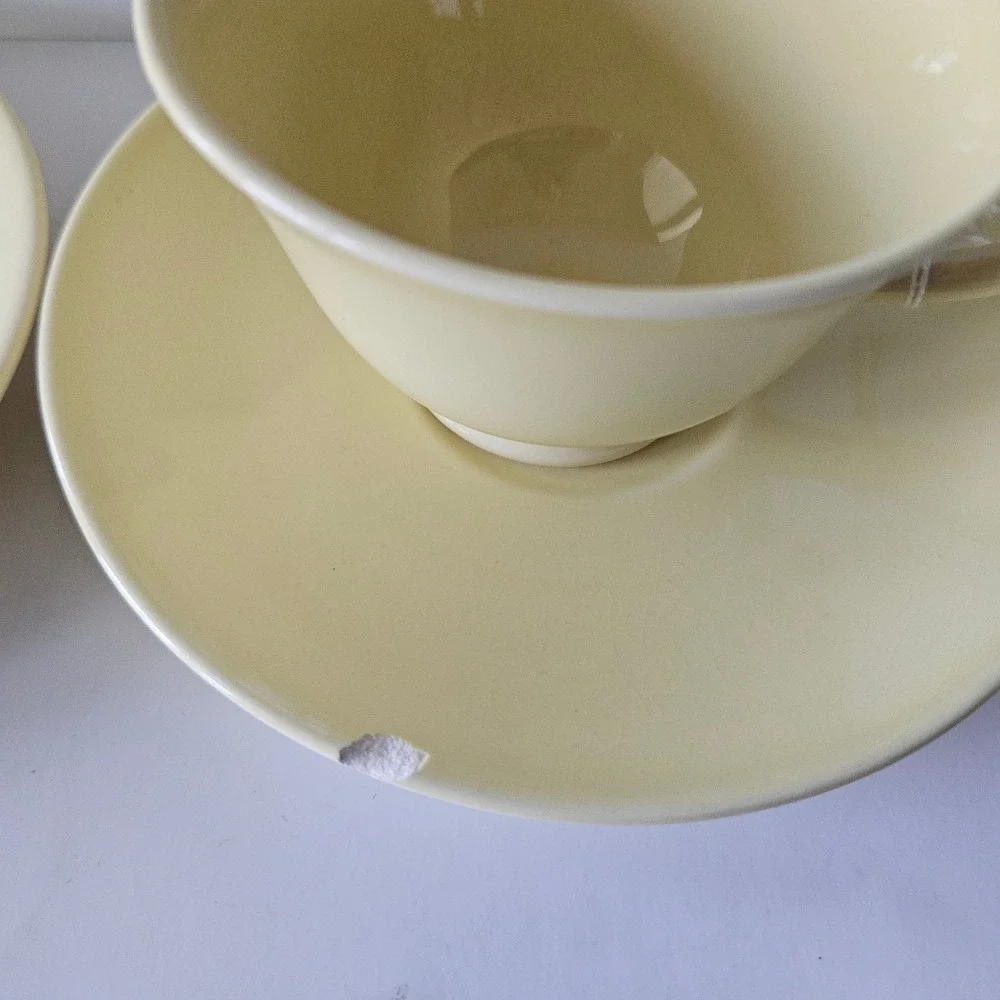 Lu-ray Pastels Persian Cream Cup & 2 Saucer Set Taylor Smith Taylor Vintage